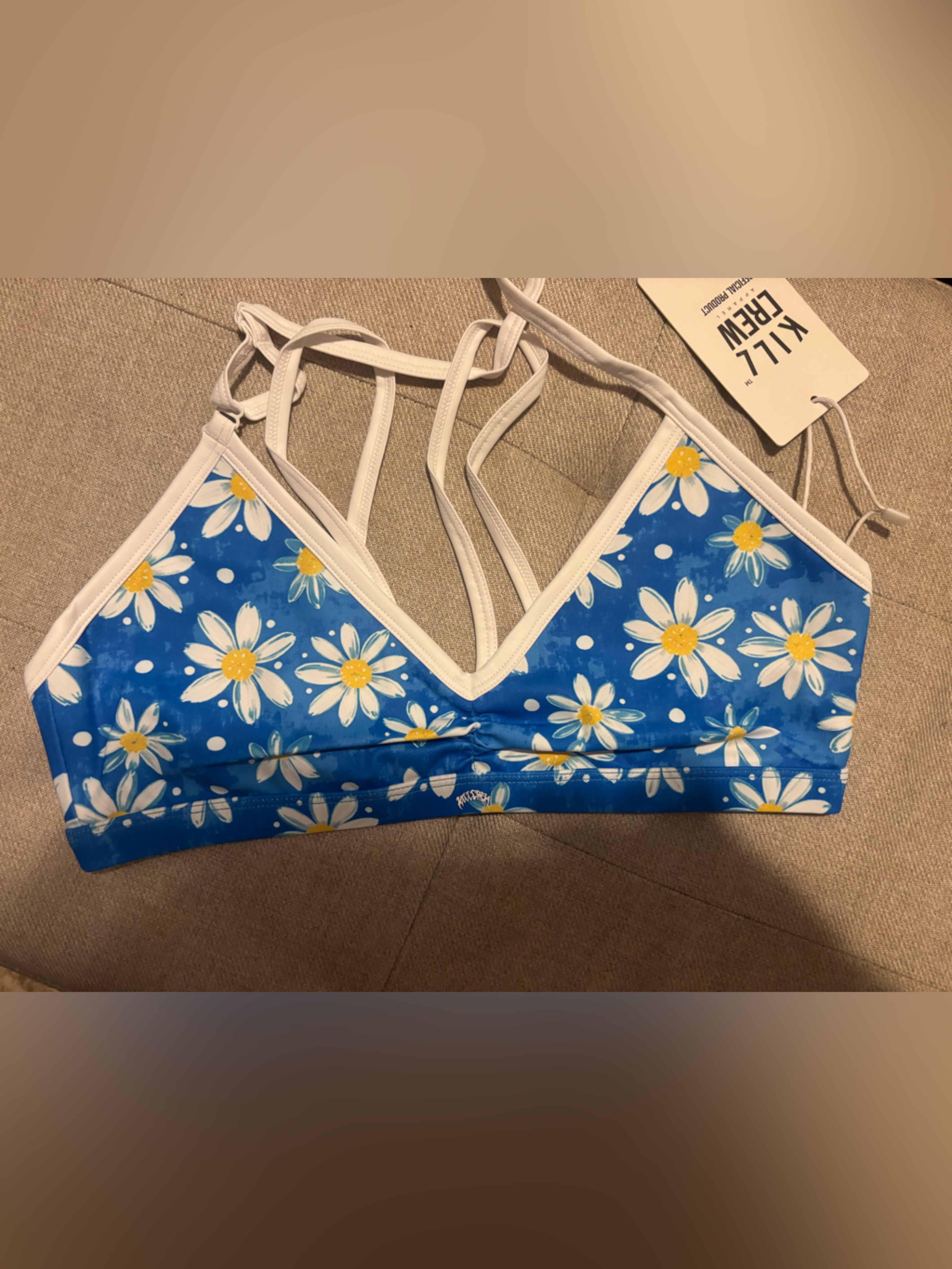 Nwt Kill Crew Blue Daisy Sports Bra Top — image 4 of 5